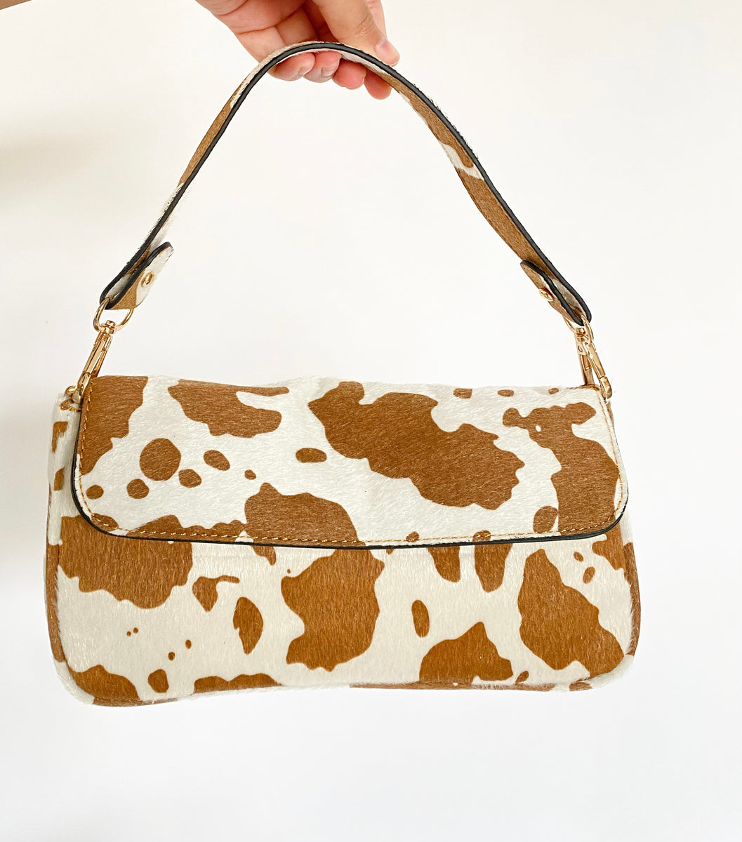 Cow print shoulder purse new arrivals