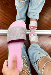 Rhinestone Sandals (Pink)