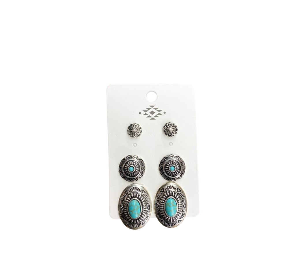 3 Piece Concha Earrings