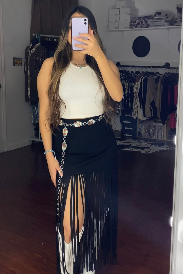 Long Fringe Skirt