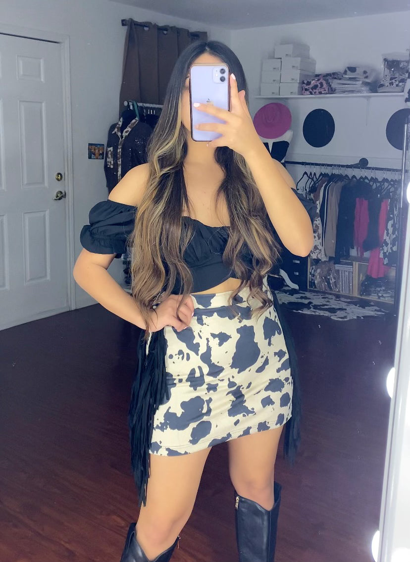 Cow skirt top