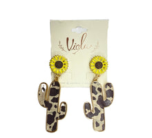 Load image into Gallery viewer, Sunflower Cactus Earrings
