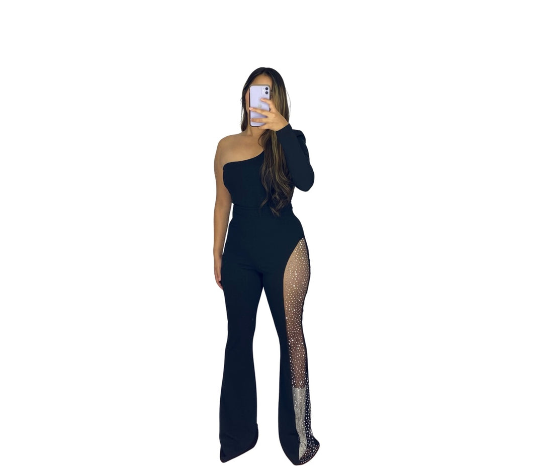 Rhinestone Jumpsuit (Black)