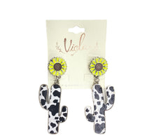 Load image into Gallery viewer, Sunflower Cactus Earrings
