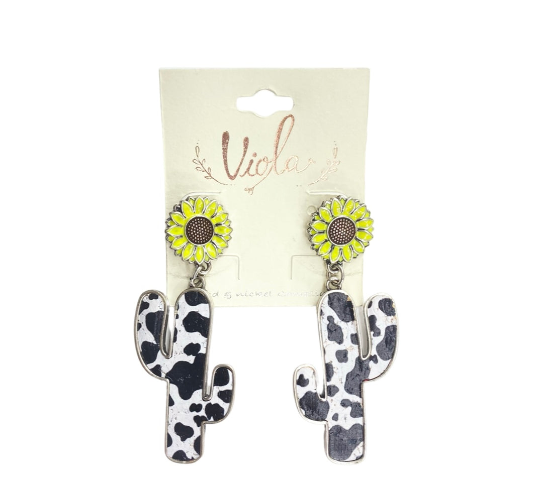 Sunflower Cactus Earrings